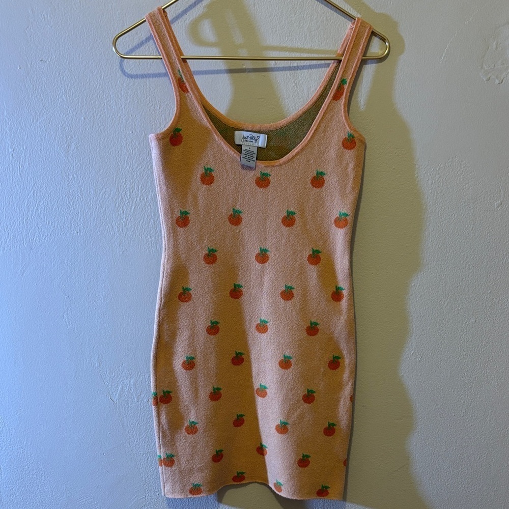 Stylish Mini Dress with Fruit Pattern